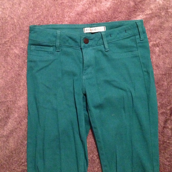 Emerald Green Bullhead Skinny Jeans - Picture 1 of 4