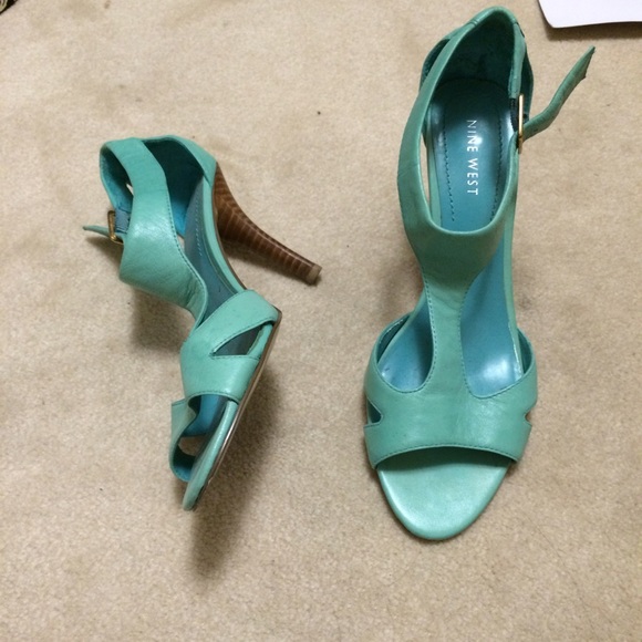 Nine West Shoes - Strappy teal heels
