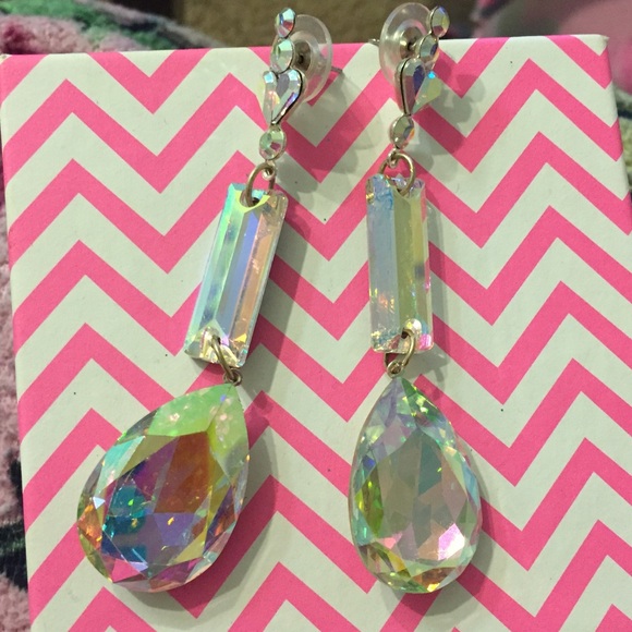 Jim Ball iridescent pageant earrings - Picture 1 of 3