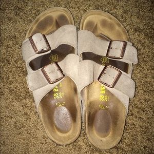 Birkenstock Sandals - Taupe Suede Size 38