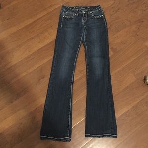 Dark wash bedazzled jeans