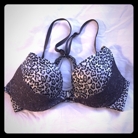 VS leopard racerback push-up bra 32C
