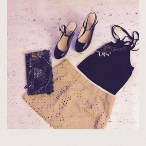 Tan Faux Suede Skirt