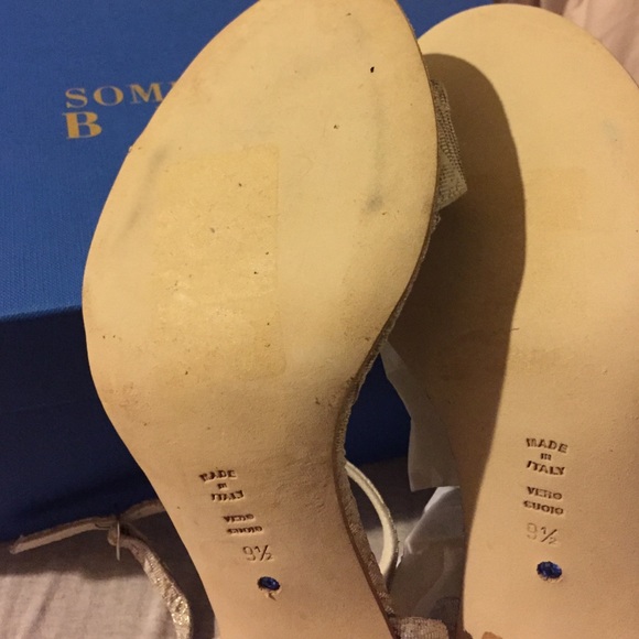 Stunning Something Bleu Diamanté Brocade Heels - Picture 4 of 4