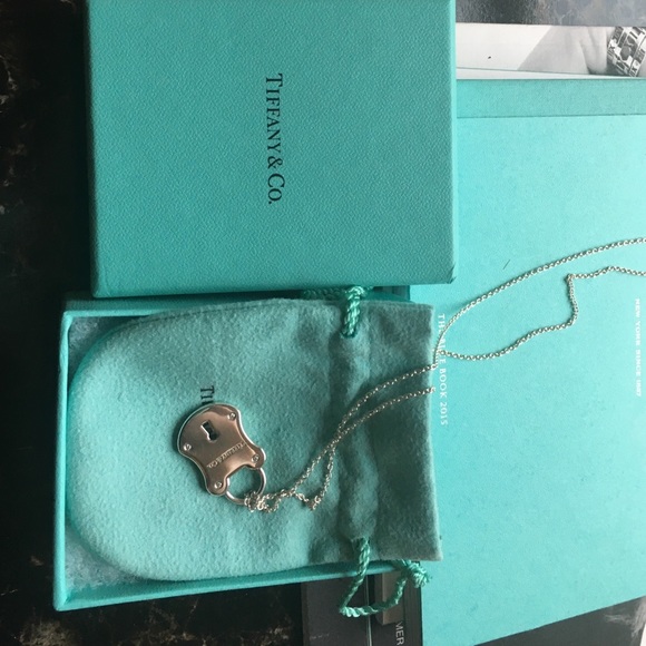 Tiffany lock with diamonds and Tiffany chain - Picture 2 of 2