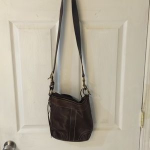 Coach brown cross body purse