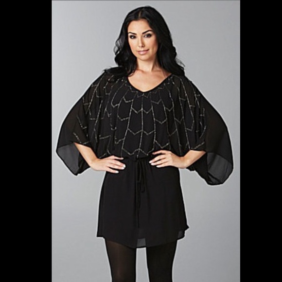 MM Couture Beaded Cinch-waist Dress in Medium