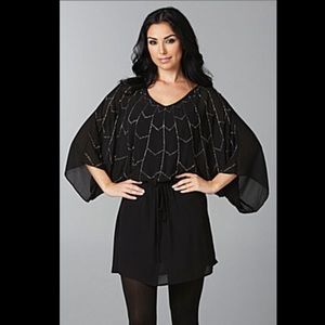 MM Couture Beaded Cinch-waist Dress in Medium