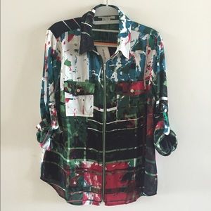 New with Tag Tracy M zippered shirt