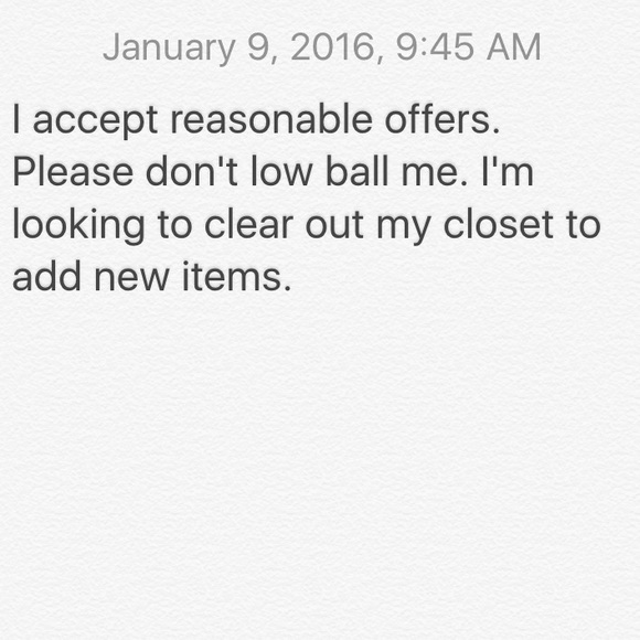 Reasonable offers