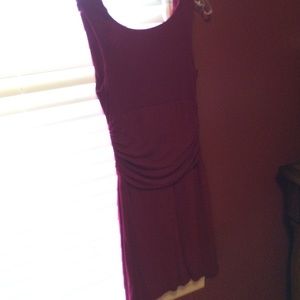 Burgundy mini jersey dress