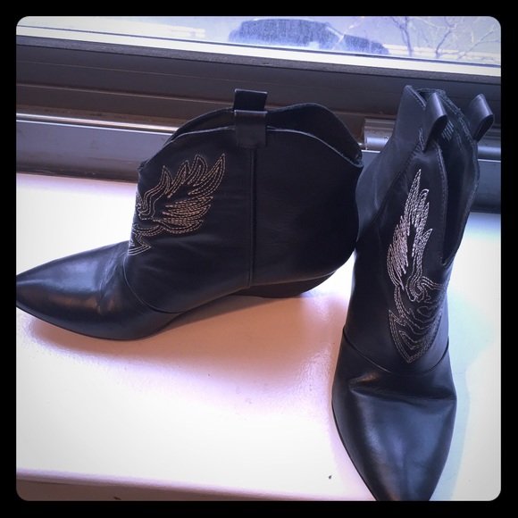 Matisse black leather wedge boots