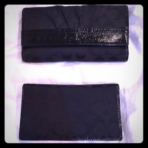 2 black leather coach wallets!