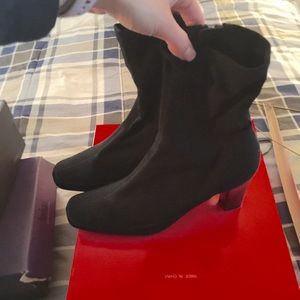 Aerosoles black half boot nylon material sz 8