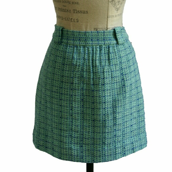 J.Crew mini skirt in tidepool tweed jade &blue - Picture 3 of 3
