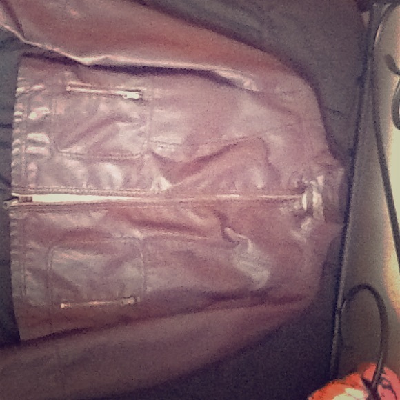 Faded Glory burgundy faux leather jacket.