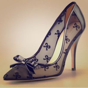 Kate Spade Lisa- Bow print mesh pumps. Size 6.5