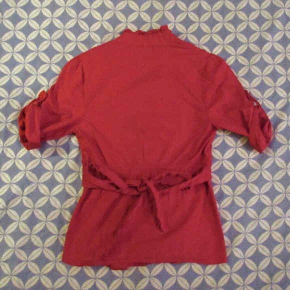 Red Ruffle Blouse - Picture 2 of 3