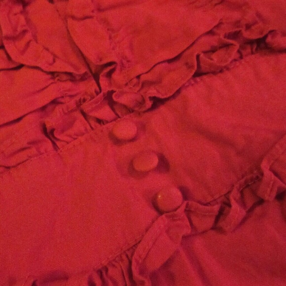 Red Ruffle Blouse - Picture 3 of 3
