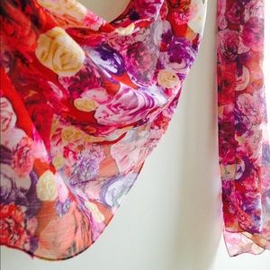 Sheer Flower Scarf