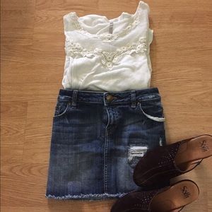 Lauren Conrad jean mini skirt