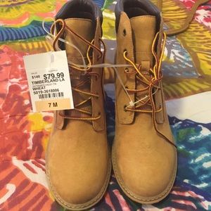 Timberland wedge boots, size 7. Brand new!