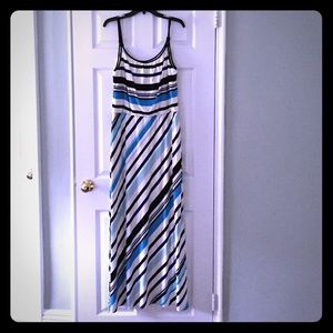 Long spaghetti strap striped dress