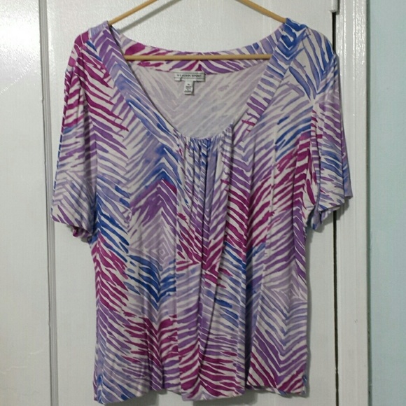 Purple print top