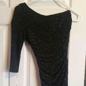 Forever 21 thigh high tight black sparkling dress