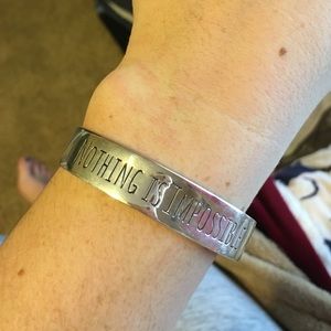 "Nothing is Impossible" silver bangle