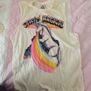 Unif stay magical unicorn muscle tank