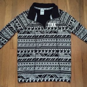 PINK 1/4 Zip Tribal Print