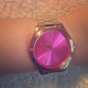 Michael kors rose gold and pink watch
