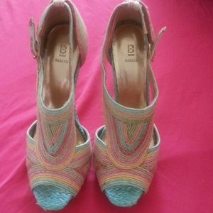 Pastel multi colored heels size 9