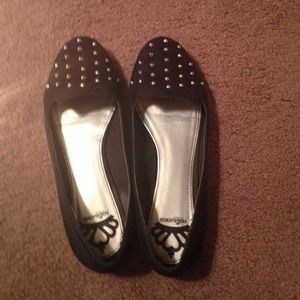 Black studded flats