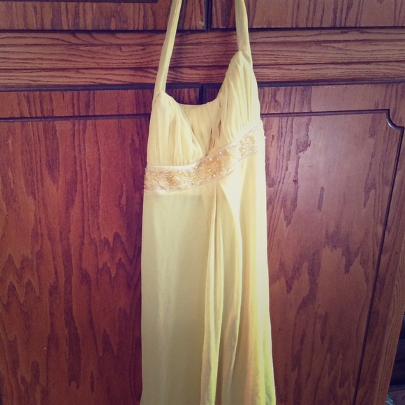 City Triangles Yellow halter dress