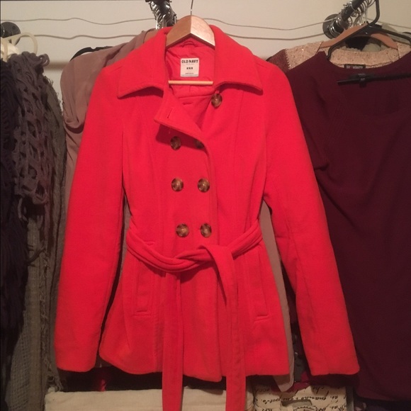 Old Navy Fleece Peacoat -Melon Color Sz M