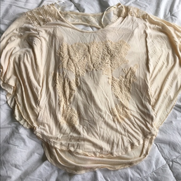 Free people lace open back shirt. Size small - Picture 1 of 3