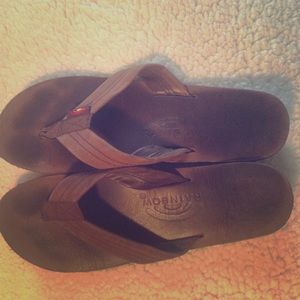 Brown leather rainbow sandals