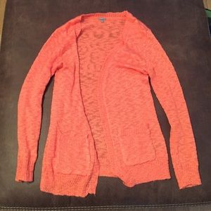 Charlotte Russe salmon colored cardigan