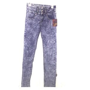 Blue Acid Wash Skinny Jeans