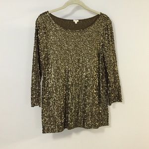J.crew gold sequin shirt