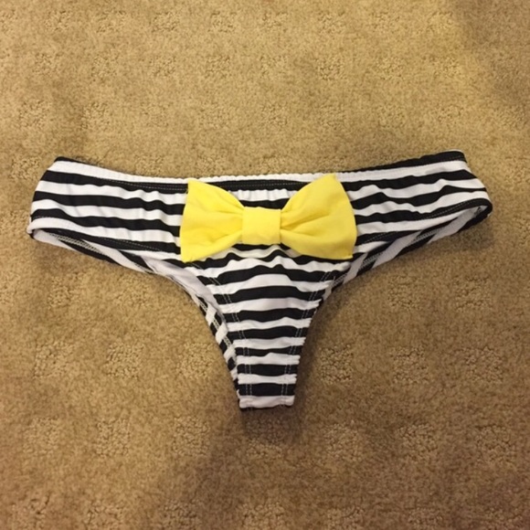 Yellow Bow Cheeky Swim Bottoms