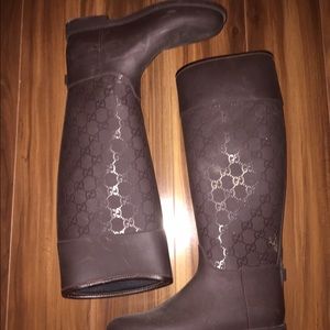 Brown Authentic Gucci Rainboots