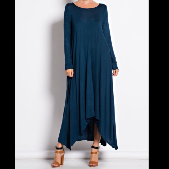 💔LAST ONE💔🇺🇸Dark Teal Pocket Maxi Dress - Picture 2 of 4