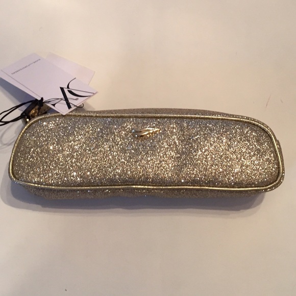 DVF gold sparkly cosmetic case NWT - Picture 2 of 3