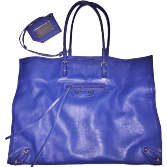 Balenciaga Cobalt Blue Papier Ledger A4 Bag
