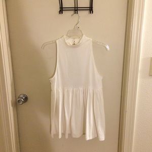 Free people mock neck tank top with open back XS