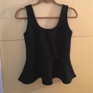 Aqua black peplum top