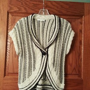 Black and white knit vest